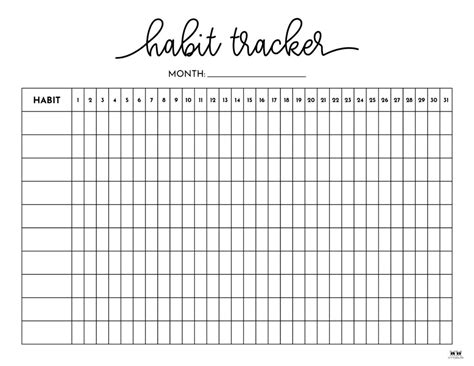 Habit Trackers 15 Free Printables Printabulls