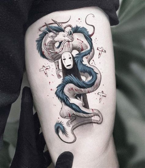 Haku Tattoo Spirited Away Tattoo Around Arm Tattoo Hand Tattoos