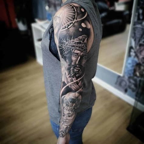 20 Stunning Half Sleeve Religious Tattoo Designs