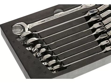 Halfords Advanced 12 Piece Flexhead Ratchet Spanner Set Modular Tray