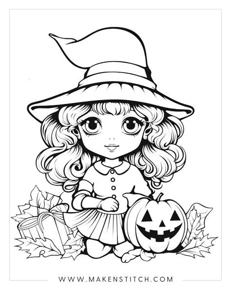 Halloween Coloring Pages Makenstitch