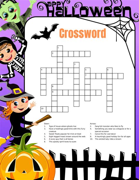 Halloween Crossword For Kids