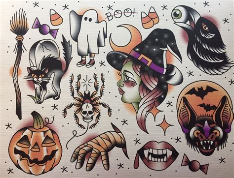 7 Spooky Halloween Flash Tattoo Designs