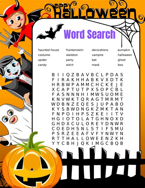 Halloween Word Searches Printable for Kids and Adults