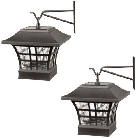 Hampton Bay Solar Led Post Cap Lights With Hook 2 Pack The Home