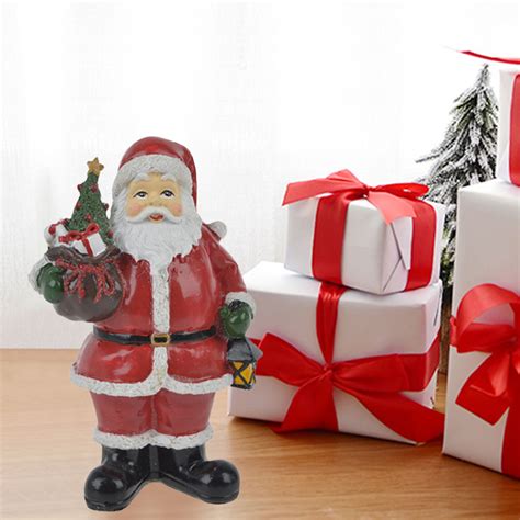 Handmade Resin Standing Santa Claus Figurines Christmas Decoration