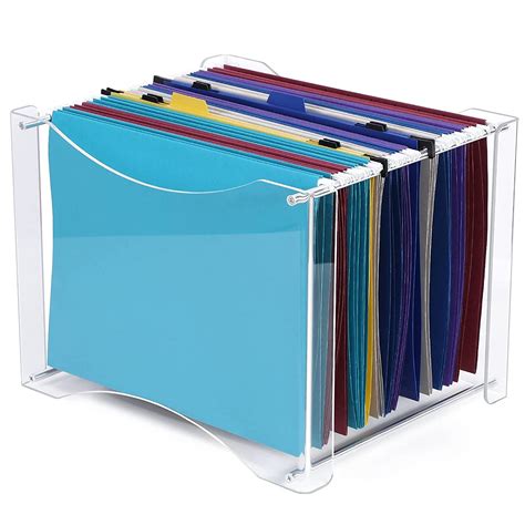 Hanging File Organizer Acrylic File Folder Organizer With Built In Handles Clear File St