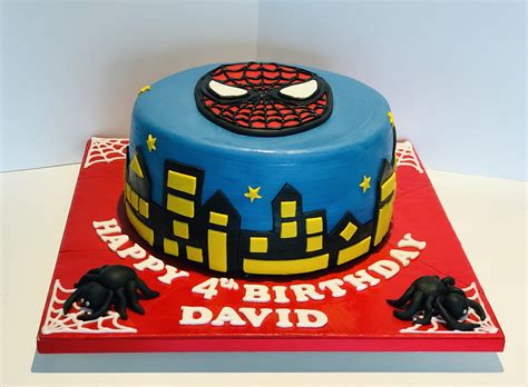 Happy Birthday Spiderman City Buildings Dessert Decoration Cake