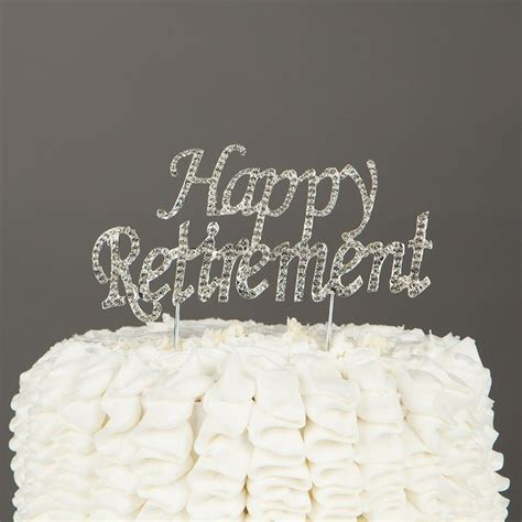 Happy Retirement Cake Topper Party Supplies Decoration Ideas Silver