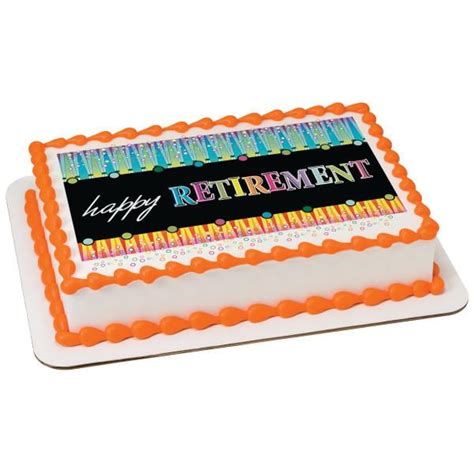 Happy Retirement Edible Cake Topper Image 1 4 Sheet Walmart Com