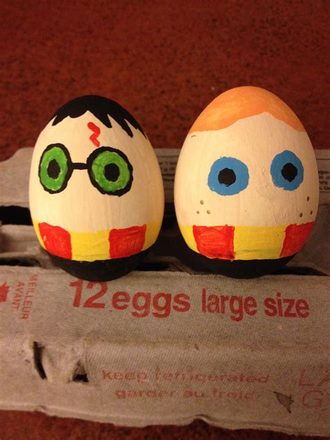 Harry Potter And Ron Weasley Painted Easter Eggs Huevos Pintados De