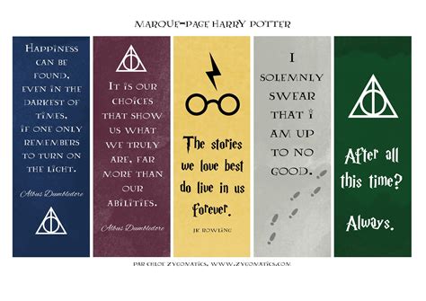 Harry Potter Bookmark Printables