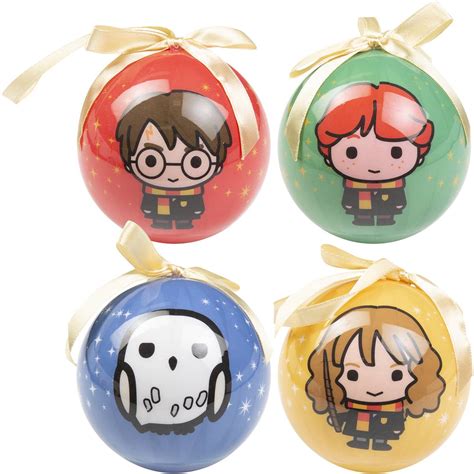 Harry Potter Christmas Baubles Assorted 4 Pack Woolworths