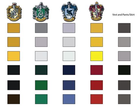 Harry Potter Colors Harry Potter House Colors Hogwarts Uniform