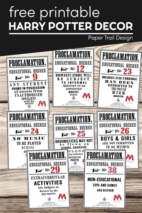 Harry Potter Educational Decrees Free Printables Artofit