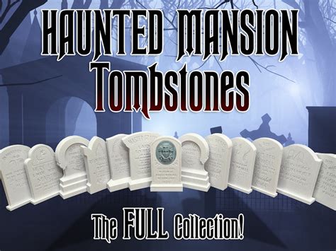 Haunted Mansion Tombstones 3D Printed Miniatures Full Etsy