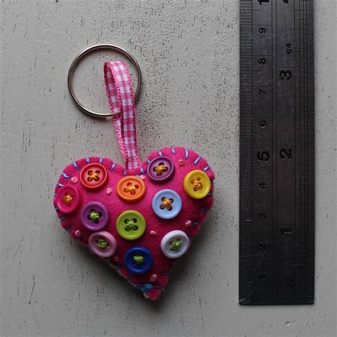 Heart Keychain Key Ring Handmade Gift Idea Felt Party Favours Valentine Amp 39 S Love Sweet 16 Party