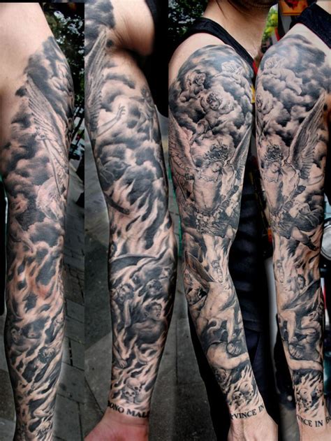 Heaven And Hell Sleeve Tattoo Designs