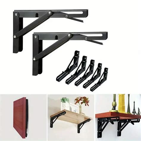 Heavy Duty Folding Shelf Brackets Collapsible Triangle Table Temu