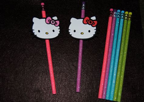 Hello Kitty Inspired Pencil Favor By Trendycupcakeshop On Etsy 15 00