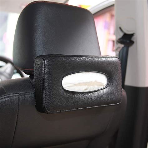 Hermia Leather Tissue Holder For Car Car Back Seat Headrest Hanging