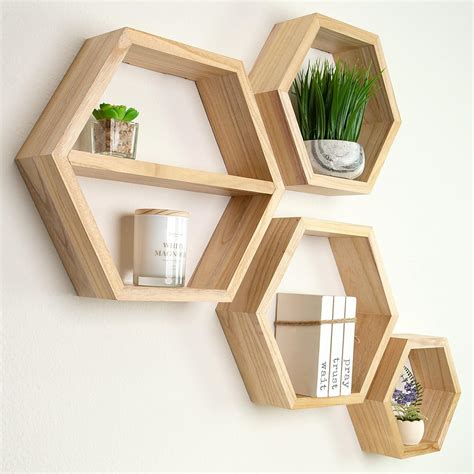 Hexagon Shelves Set Hexagon Shelf Set Geometric Shelf Floating Shelves Hexagon Honeycomb