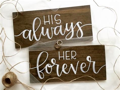 His Always Her Forever Wood Signs Wedding Signs Chair Signs Hand