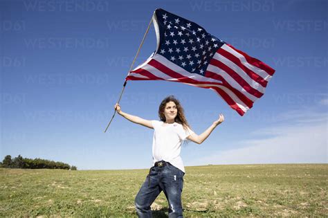 Holding The Flag For America