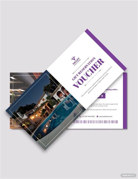 Hotel Reservation Voucher Template Illustrator Psd Template Net