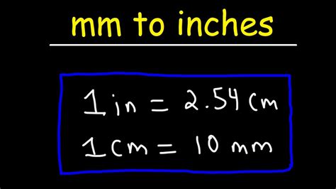 How To Convert Mm To Inches Youtube