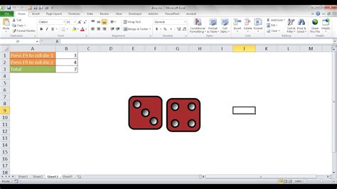 How To Create A Pair Of Rolling Dice In Excel