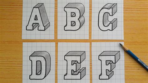 How To Draw 3D Letters A To Z Easily Youtube