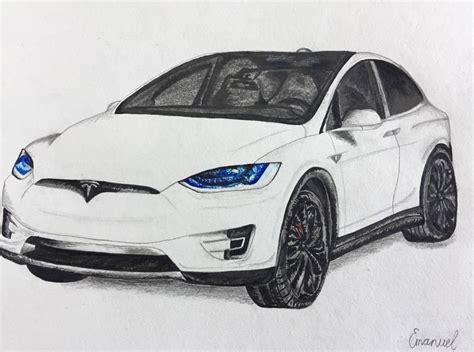 How To Draw A Tesla Model X Electric Suv Autoevolution