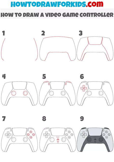 How To Draw A Video Game Controller Drawing Tutorial For Kids Video