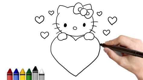 How To Draw Hello Kitty For Valentines Day Drawing For Kids Tutorial