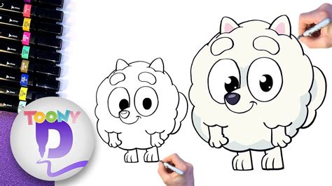 How To Draw Pom Pom From Bluey Easy Drawing For Kids Bluey Disney