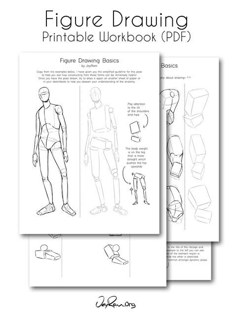 How To Draw The Human Figure Printable Pdf Jeyram Drawing Tutorials Figure Drawing