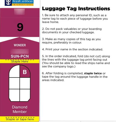 How To Fold Royal Caribbean Luggage Tags Easy Instructions