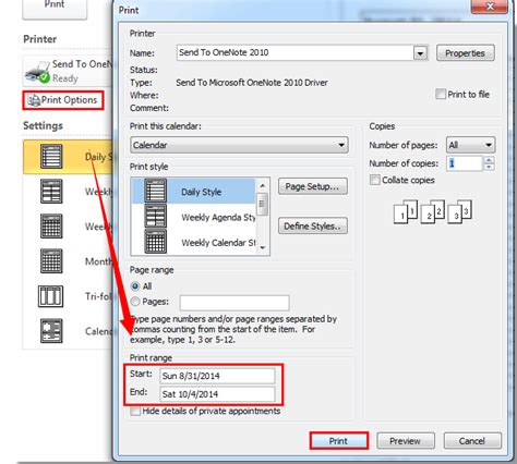 How To Print Daily Calendar In Outlook