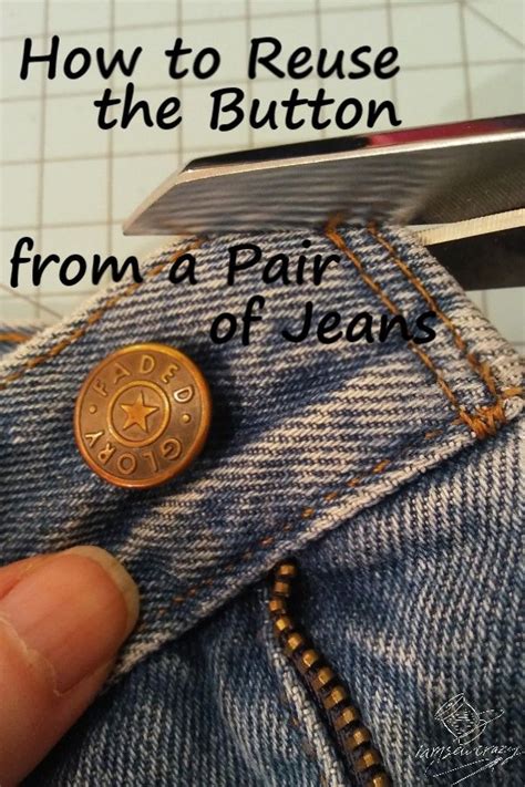 How To Replace The Button On A Pair Of Jeans With A New Or Used Jeans Button I Am Sew Crazy