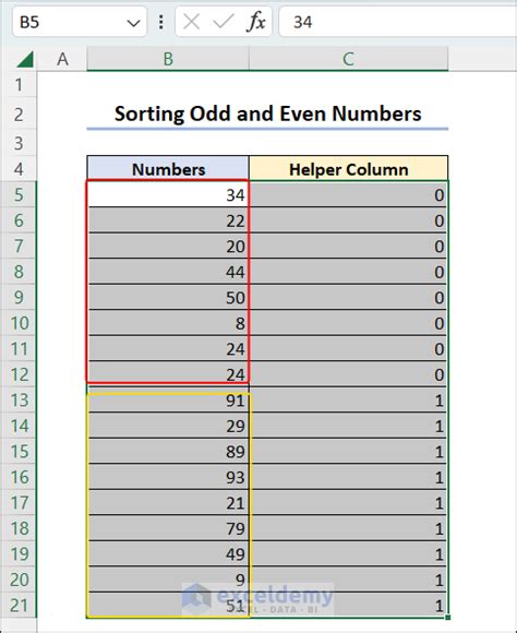 How To Separate Odd And Even Numbers In Excel 6 Methods