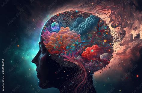 Human Brain Human Mind Idea Psychedelic Art Fractalism Psychedelic