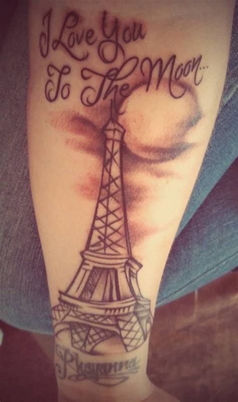 I Love You To The Moon Eiffel Tower Tattoo Love Tattoos Future