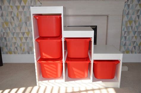 Ikea Trofast 6 Box Storage Unit With Red Boxes In Ingleby Barwick