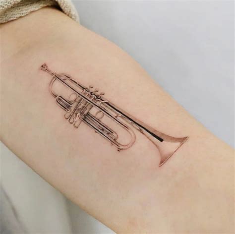 Illustation Trumpet Hon Tattoo Trumpet Tattoo Picture Tattoos Art Tattoo