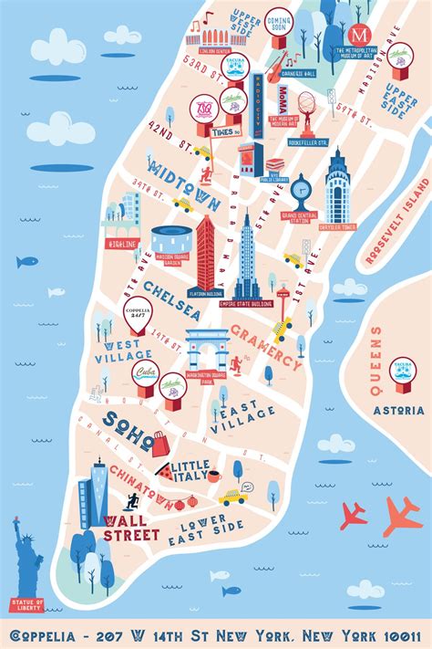 Illustrated Map For Coppelia Nyc Illustrated Map Nyc Map York Map