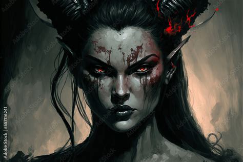 Illustrazione Stock Succubus A Supernatural Demon Evil And Seductive