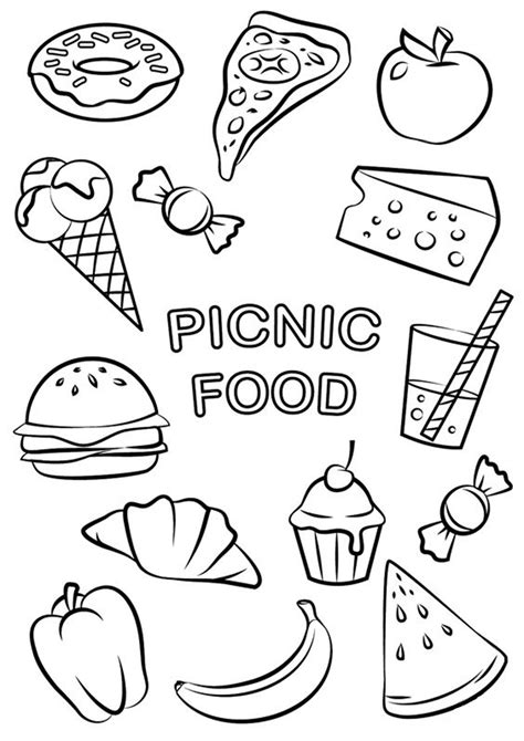 Image Result For Coloring Pictures Of Food Items Food Coloring Pages