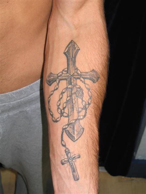 Image Result For Cross With A Rosary Tattoo Cross Tattoo For Men