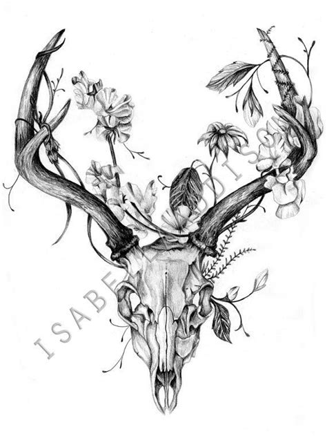 Image Result For Deer Skull Illustration Hamsa Tattoo Hip Tattoo Leg Tattoos Cute Tattoos